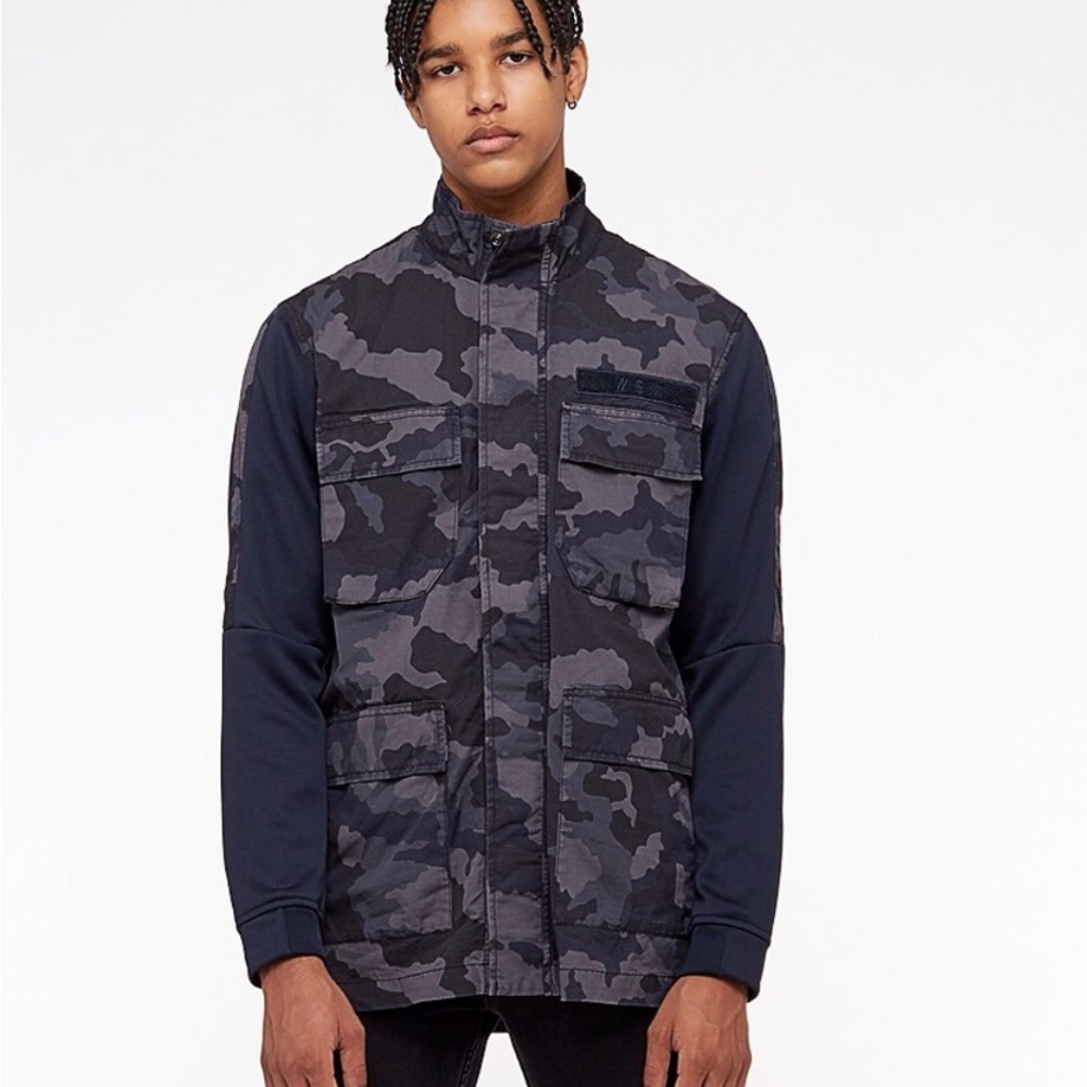 Nike Sportswear NSW Men’s Black Camo Field Jacket Medium